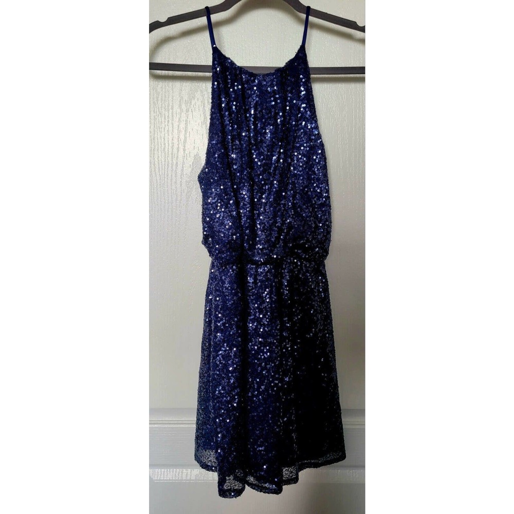May And July Navy Sequins dress Size S Juniors